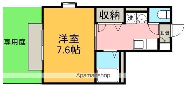 メゾン・ラ・プールB棟(1K/1階)の間取り写真