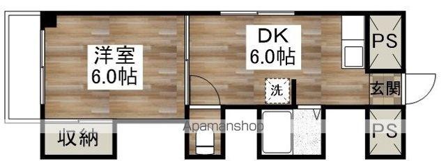 ハイラーク旭(1DK/3階)の間取り写真