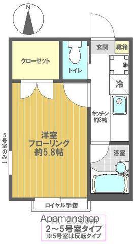ブラーマ南(1K/1階)の間取り写真