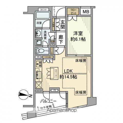 プラウド中野坂上(1LDK/4階)の間取り写真
