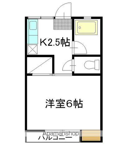 コーポパル(1K/1階)の間取り写真