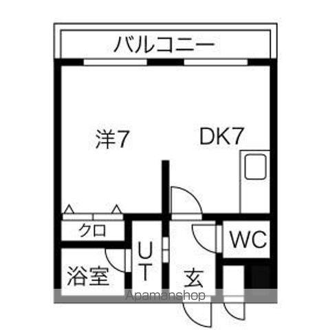 ハイフィールド88(1DK/4階)の間取り写真