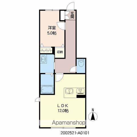 パインフォレスト国分(1LDK/1階)の間取り写真