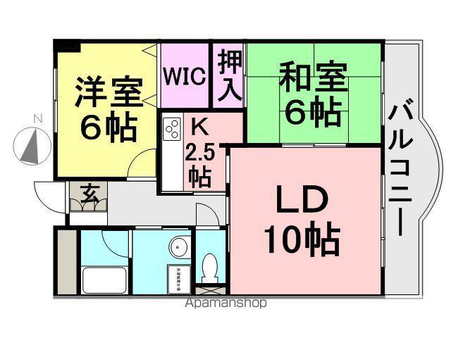 フローラルハイム安倉(2LDK/2階)の間取り写真