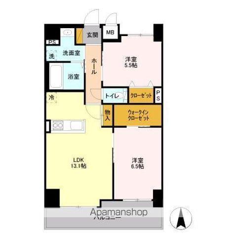 フロンティア・コンフォート研究学園(2LDK/9階)の間取り写真