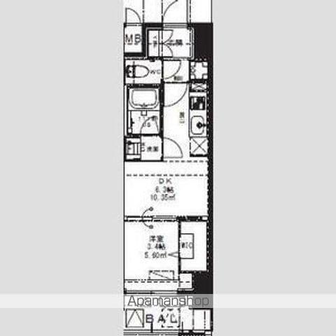 ALIVIS九条(1DK/13階)の間取り写真