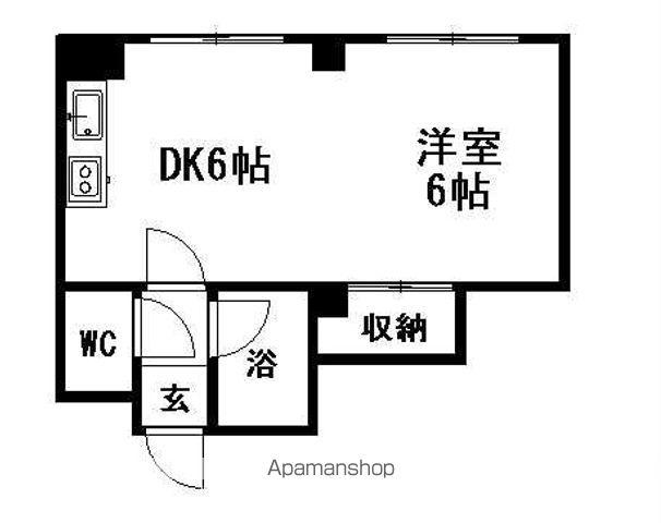 ハーベストⅤ(1DK/3階)の間取り写真