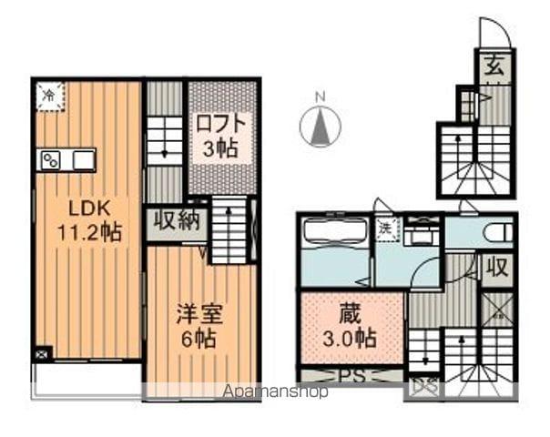 ベルリード竹尾(1LDK/2階)の間取り写真