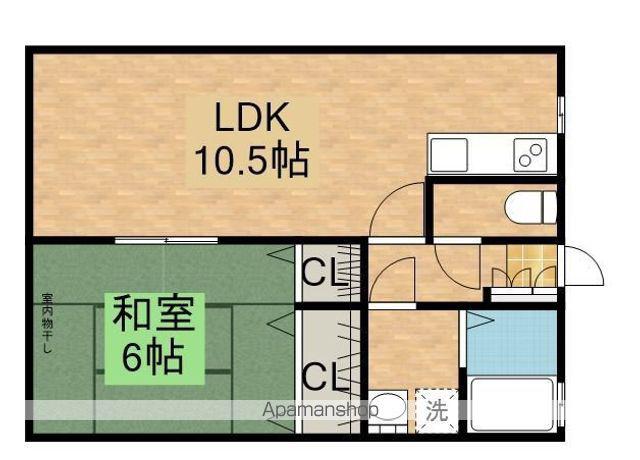 サンライズ白崎(1LDK/2階)の間取り写真