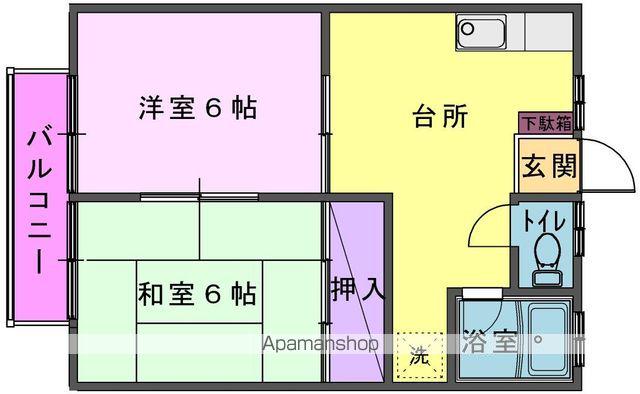 メイプル黒沢尻(2DK/1階)の間取り写真