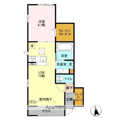 グランドソレイユI(1LDK/1階)の間取り写真