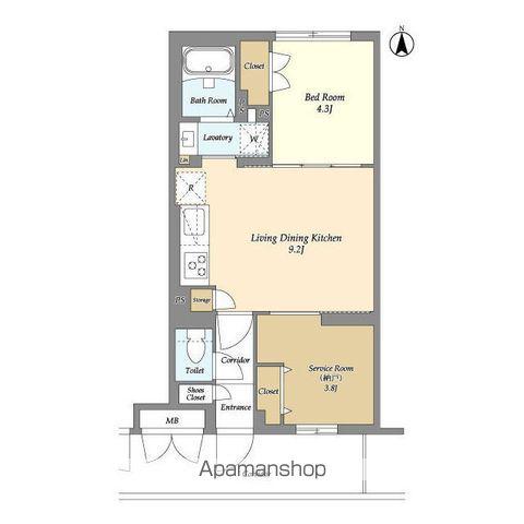 ラクラス中野南台(1SLDK/2階)の間取り写真