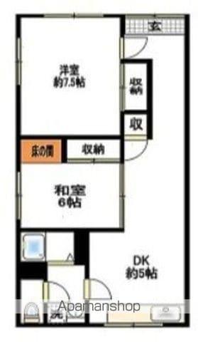 クロノス上星川(2DK/1階)の間取り写真