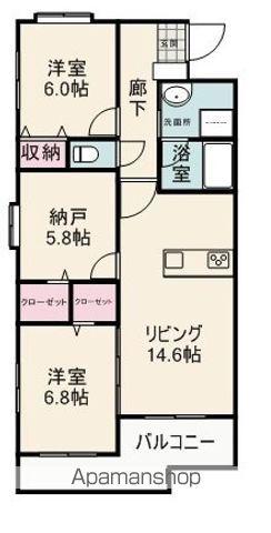 GRANDE STORIA (2SLDK/4階)の間取り写真