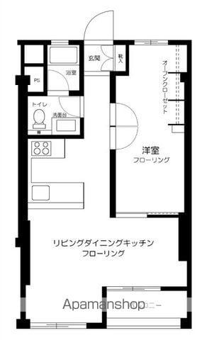 三田第2コーポラス(1LDK/4階)の間取り写真