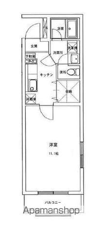 グランヴォワリエ(1K/2階)の間取り写真