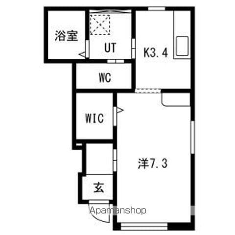 シエール(ワンルーム/1階)の間取り写真