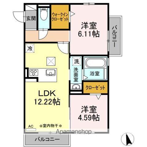 グランメゾン・新瀬戸 A(2LDK/1階)の間取り写真