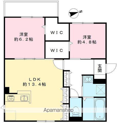 LIEN FORT(2LDK/2階)の間取り写真