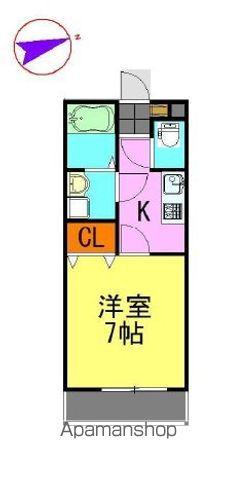 アーバンヒルズ(ワンルーム/2階)の間取り写真