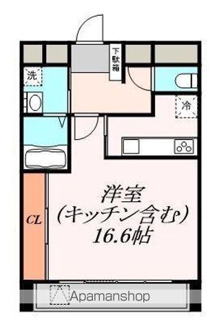 LAND VIEW 山田の杜(1K/8階)の間取り写真