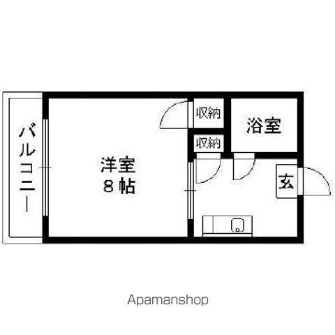 グリーンバレー鳥栖(1K/4階)の間取り写真