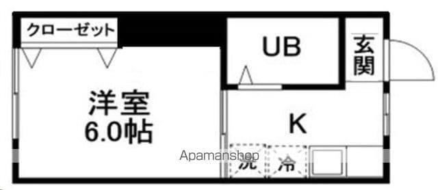 ピースフル仙台駅北(1K/2階)の間取り写真