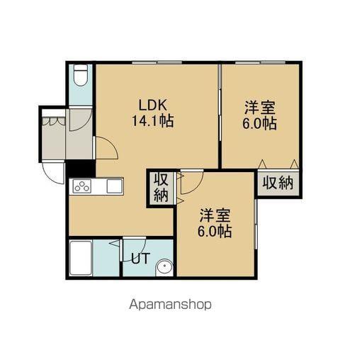 AMEX CHITOSE(2LDK/1階)の間取り写真