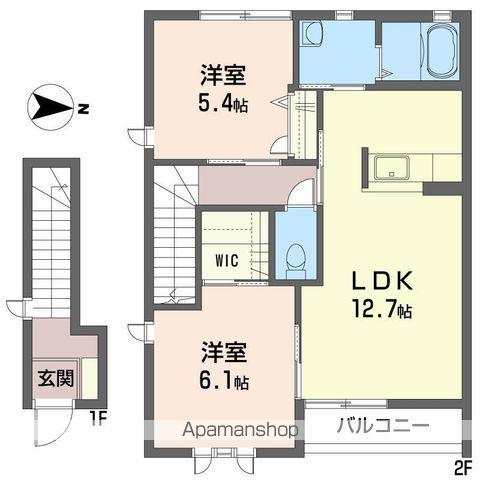 シャーメゾン鴨島A(2LDK/2階)の間取り写真