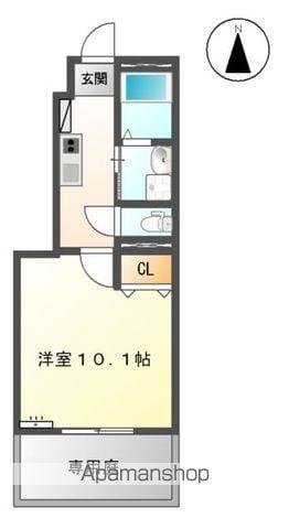 パルティール(1K/1階)の間取り写真