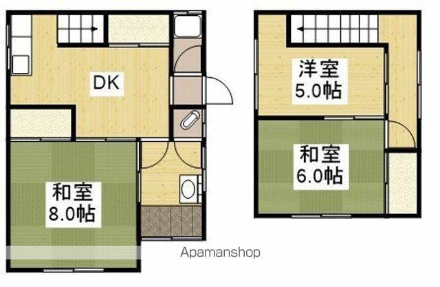 広島県福山市 2階建 築51年(3DK)の間取り写真