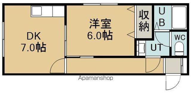 グリーンハウス人見(1DK/1階)の間取り写真