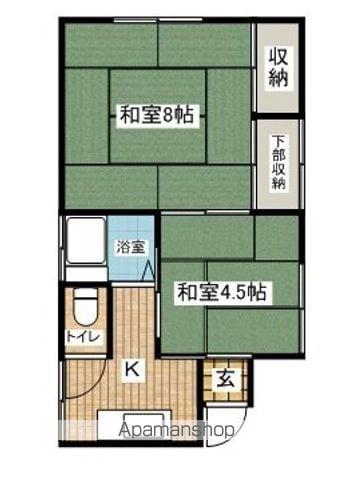 高橋平和町アパート(2K/2階)の間取り写真