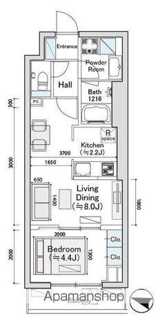 ディオスプラド(1LDK/1階)の間取り写真