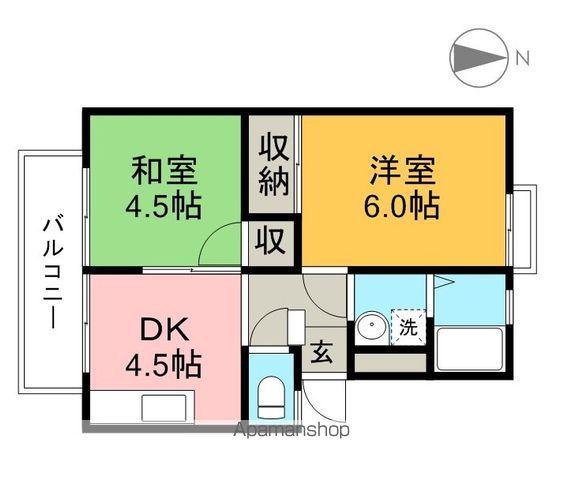 MTハイツB(2DK/2階)の間取り写真