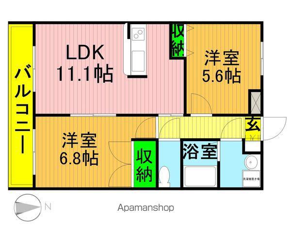 ティープラントⅢ(2LDK/2階)の間取り写真