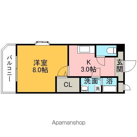 ルーチェクール花畑(1K/2階)の間取り写真