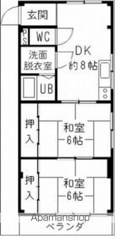 ハイツ岸田(2DK/2階)の間取り写真