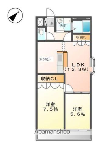 エリートハイツ(2LDK/2階)の間取り写真