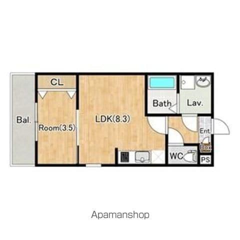 ジーメゾン千葉出洲港ラビアン(1LDK/2階)の間取り写真