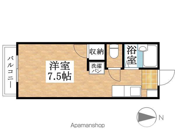 エバーグリーン(ワンルーム/2階)の間取り写真