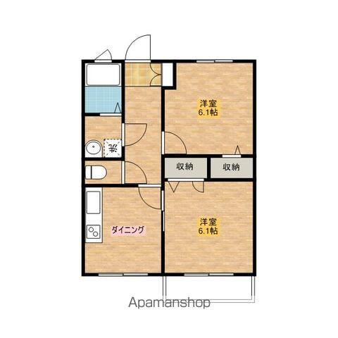 リヴェール滝山(2K/1階)の間取り写真