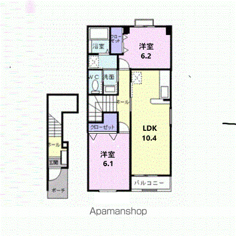 アディYOU(2LDK/2階)の間取り写真