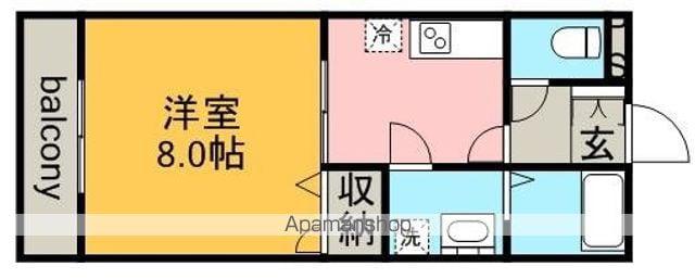 アムールサエ(1K/2階)の間取り写真
