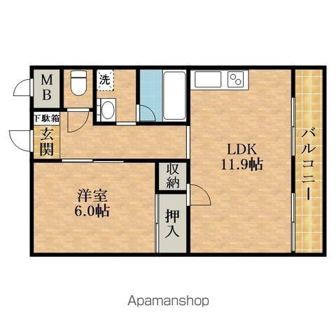 ラビタマンション(1LDK/4階)の間取り写真