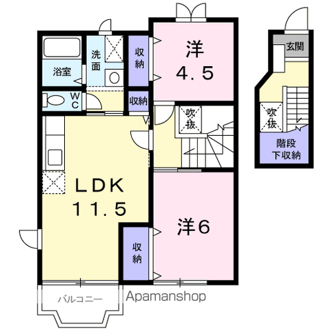 ベルグランデMB(2LDK/2階)の間取り写真