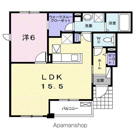 ジャンティ A(1LDK/1階)の間取り写真