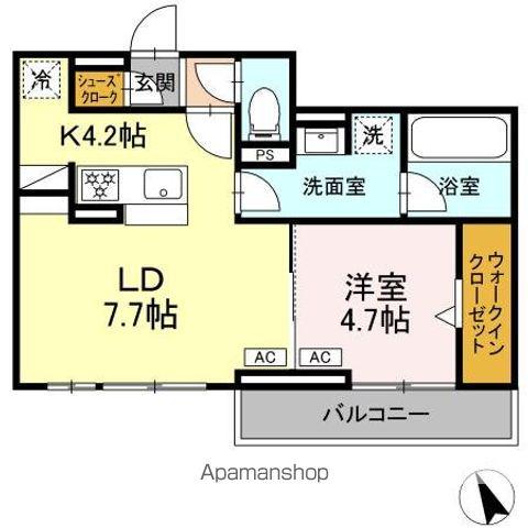 リエート(1LDK/2階)の間取り写真