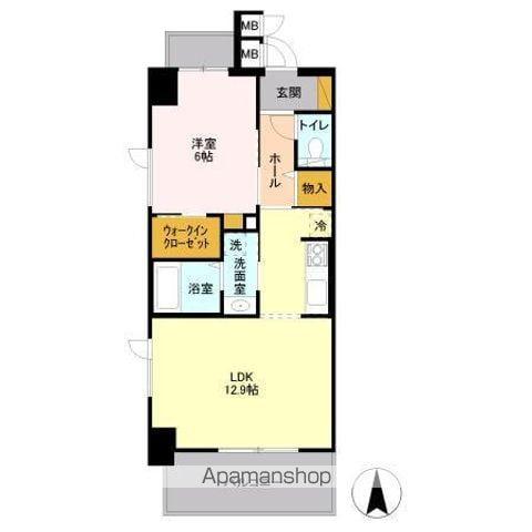 フロンティア・コンフォート研究学園(1LDK/12階)の間取り写真