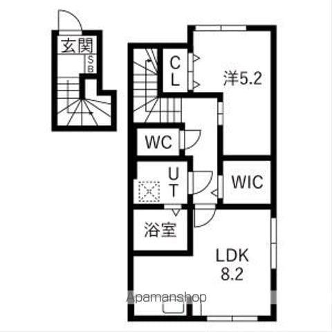 アクアフィオーレ江南(1LDK/3階)の間取り写真